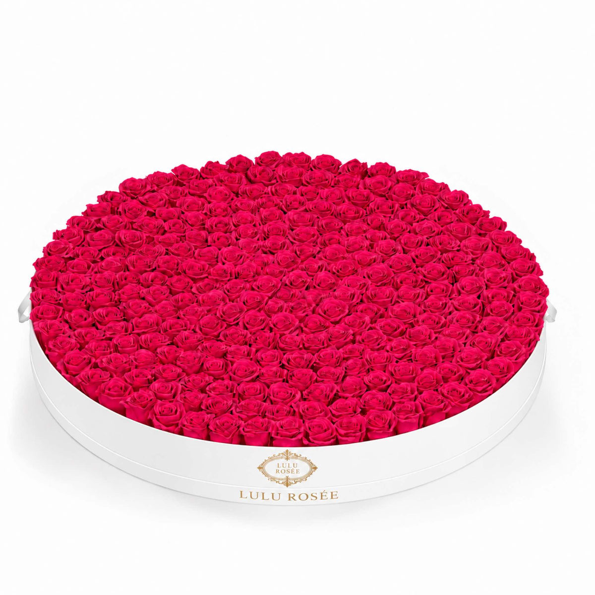 Rose pink eternal roses in a White Classic grand rose box